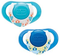 Пустышка силиконовая ортодонтическая Chicco Physio Compact 12+ (2 шт) розовый/фиолетовый