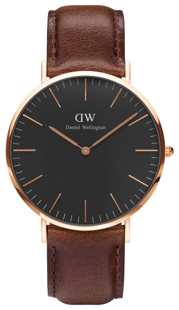 Наручные часы Daniel Wellington, черный, коричневый