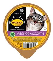 Корм для кошек Васька Консервы Мясное ассорти (0.075 кг) 20 шт.