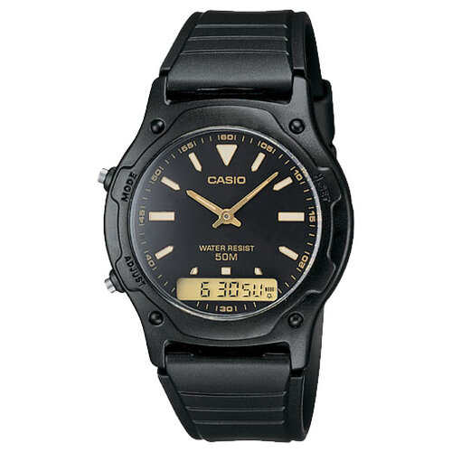 Наручные часы CASIO Collection AW-49HE-1A, черный, коричневый