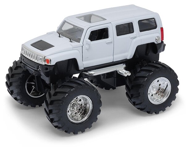 Внедорожник Welly Hammer H3 Big Wheel (47001) 1:34, белый