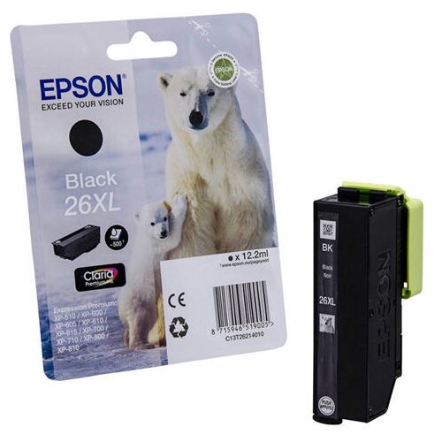 Картридж Epson C13T26214010, 500 стр, черный