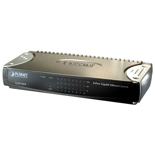 Коммутатор PLANET GSD-804 8-Port 10/100/1000Mbps Gigabit Ethernet Switch (External Power) - Plastic Case