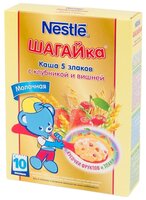 Каша Nestlé молочная Шагайка 5 злаков с клубникой и вишней (с 10 месяцев) 200 г