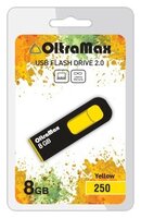 Флешка OltraMax 250 8GB черный/желтый