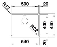 Врезная кухонная мойка 54 см Blanco Andano 500-U