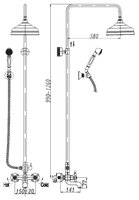 Душевая стойка CEZARES LACONICO-CVD1-BLC