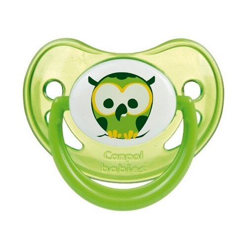 фото Пустышка силиконовая ортодонтическая canpol babies night dreams 6-18 м (1 шт.) зеленый