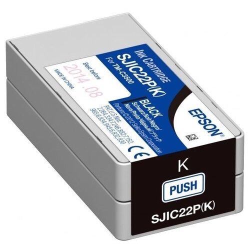Картридж Epson SJIC22P(K), 4000 стр, черный sjic22p cartridge chip for epson colorworks c3500 tm c3500 label printer one time chip sjic22p k sjic22p c sjic22p m sjic22p y