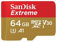 Карта памяти SanDisk Extreme microSDXC Class 10 UHS Class 3 V30 A1 90MB/s 64GB