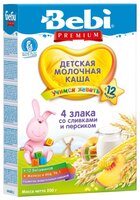 Каша Bebi молочная 4 злака со сливками и персиком (с 12 месяцев) 200 г