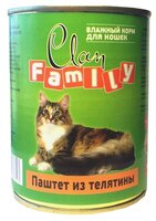 Корм для кошек CLAN Family Паштет из телятины для кошек (0.340 кг) 1 шт.