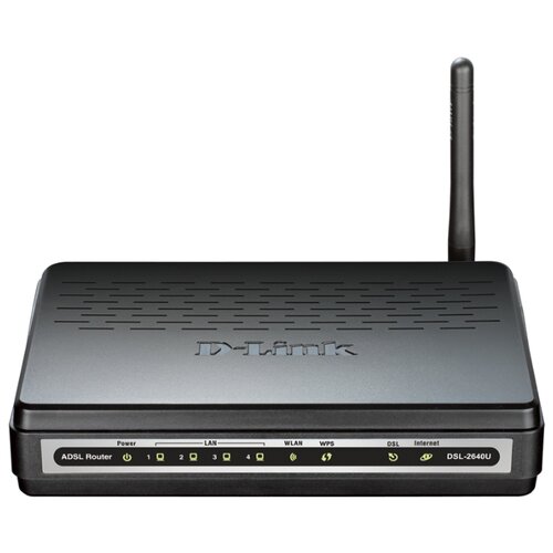 Wi-Fi роутер D-Link DSL-2640U, черный wi fi роутер d link dsl 2640u r1a ru черный