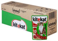 Корм для кошек Kitekat Сочные кусочки. С говядиной в соусе (0.085 кг) 24 шт. 0.085 кг 24