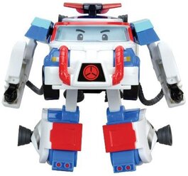 Трансформер Silverlit Robocar Poli 10 см с костюмом астронавта, белый/синий/красный