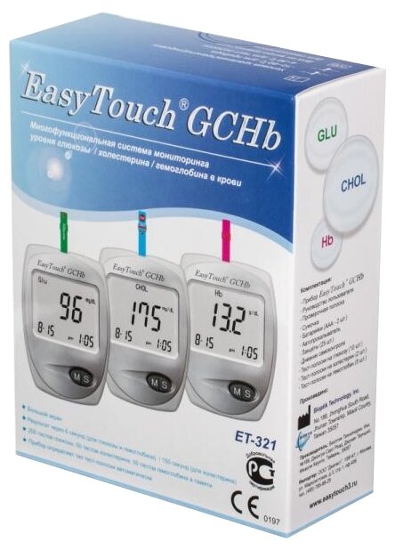 Анализатор крови EasyTouch (Изи тач) GCHb для самоконтроля уровня глюкозы, холестерина и гемоглобина в крови Bioptik Technology, Inc. - фото №3