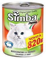 Корм для кошек Simba Консервы Кусочки для кошек Говядина (0.82 кг) 1 шт.