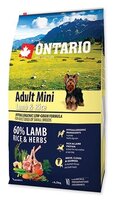 Корм для собак Ontario (6.5 кг) Adult Mini Lamb & Rice