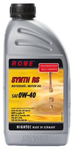 Моторное масло ROWE HIGHTEC SYNT RS 0W40 1л 20020-0010-03