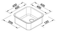 Врезная кухонная мойка 43 см Blanco Supra 400-U