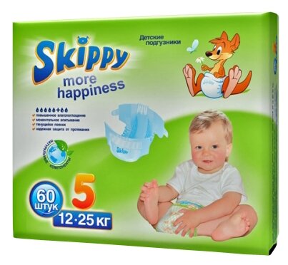 Skippy подгузники More Happiness 5 (12-25 кг) 60 шт.