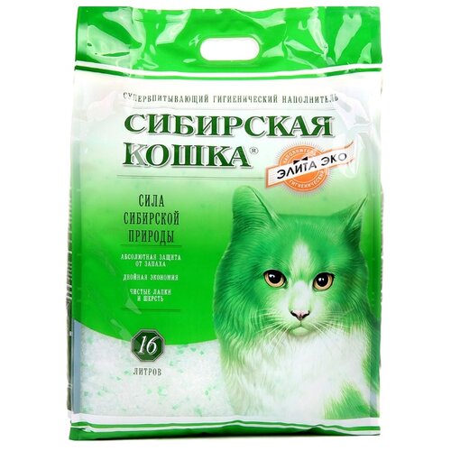 Впитывающий наполнитель Сибирская кошка Элитный Эко, 16л, 1 шт.
