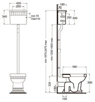 Унитаз MIGLIORE Gianeta ML.GNT- 25.811.BI с высоким бачком