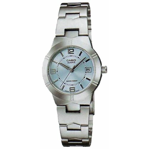 Наручные часы CASIO Collection LTP-1241D-2A, серебряный, голубой casio pointer series simple and small quartz watch ltp 1241d 1a