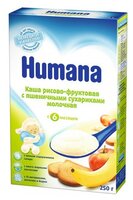 Каша Humana молочная рисово-фруктовая с пшеничными сухариками (с 6 месяцев) 250 г