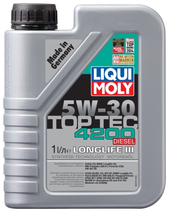 Моторное масло LIQUI MOLY Top Tec 4200 Diesel 5W-30 1 л