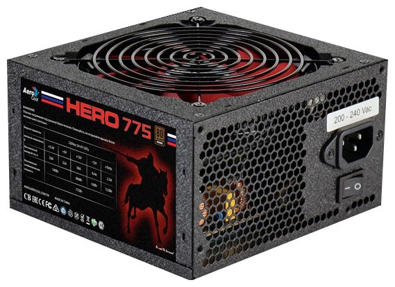 Блок питания AeroCool Hero 775W черный