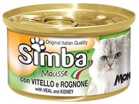 Корм для кошек Simba Мусс для кошек с телятиной и почками (0.085 кг) 1 шт. 0.085 кг 1