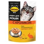 Корм для кошек Васька Кусочки в желе с Кроликом (0.1 кг) 1 шт. - изображение