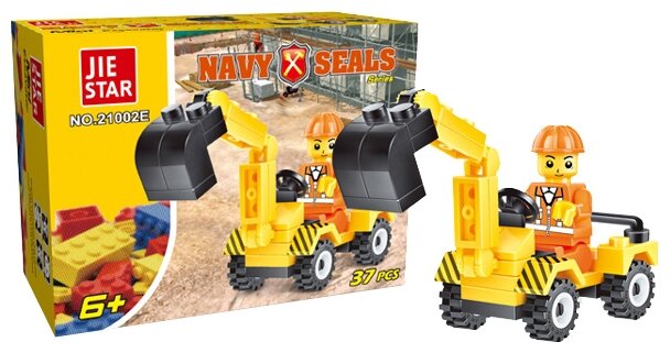 Конструктор "Стройка" - Экскаватор, 41 деталь, арт. 21002