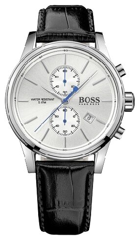 hugo boss black leather chronograph watch