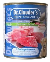 Корм для собак Dr. Clauder's Selected Meat с куриным сердцем (0.8 кг) 6 шт.