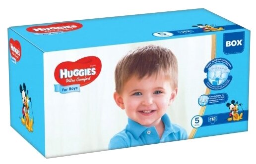 фото Huggies подгузники Ultra Comfort для мальчиков 5 (12-22 кг)