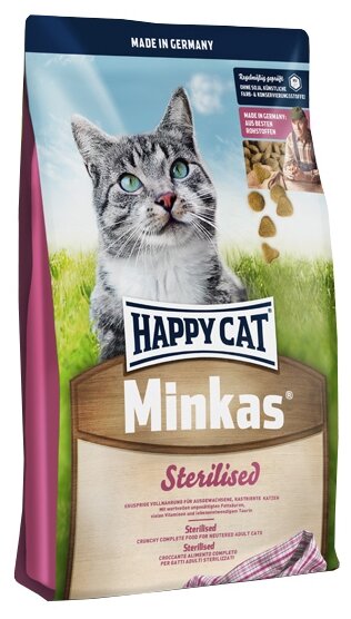 Корм сухой для стерилизованных кошек Happy Cat Minkas Стерилизат с птицей - 1,5 кг, шт - фотография № 3