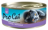 Корм для кошек Pro Cat Для кошек сельдь с морковью консервы (0.1 кг) 1 шт. 0.1 кг 1