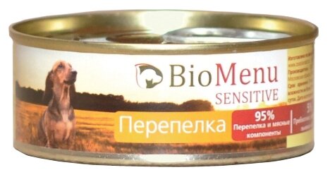Влажный корм для собак BioMenu при чувствительном пищеварении, перепелка 1 уп. х 1 шт. х 100 г