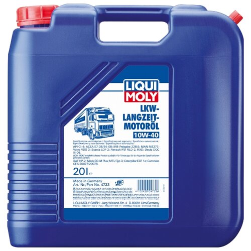 Моторное масло LIQUI MOLY LKW-Langzeit-Motoroil Basic 10W-40 20 л