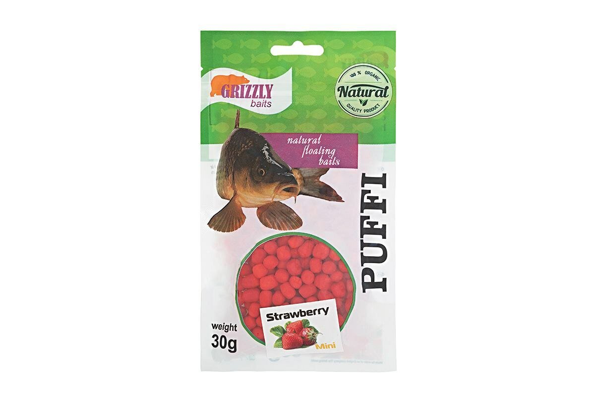 Воздушное тесто Grizzly Baits Puffi mini 30гр клубника (Strawberry)
