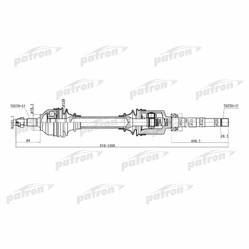 Вал приводной Patron PDS0234 для Citroen C5 II C8