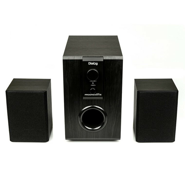 Колонки 2.1 Dialog AP-100, черный Стерео, 12Вт, мдф, mini-Джек