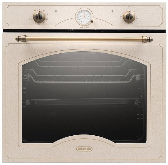 Духовой шкаф электрический DeLonghi CM 9L OW RUS, 60см, 9 программ, бежевый, часы