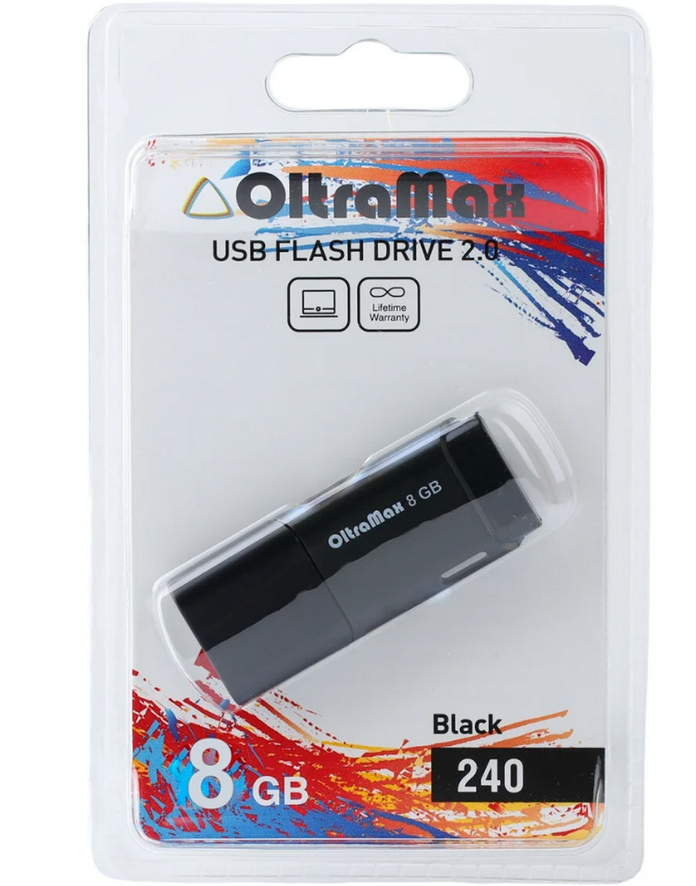 USB накопитель 8 GB Oltramax OM-8GB-240 USB 2.0 (черный)