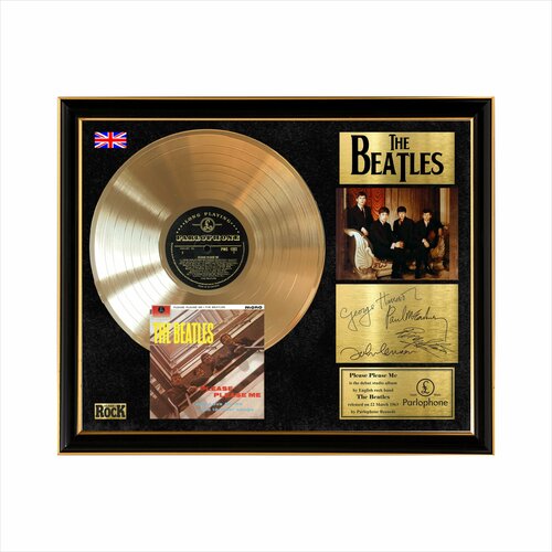 The Beatles Please please me золотой винил в рамке 45х55