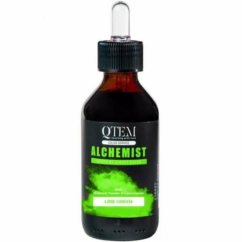 Qtem Краситель прямого действия Alchemist Lime Green для волос, зеленый лайм, 100 мл