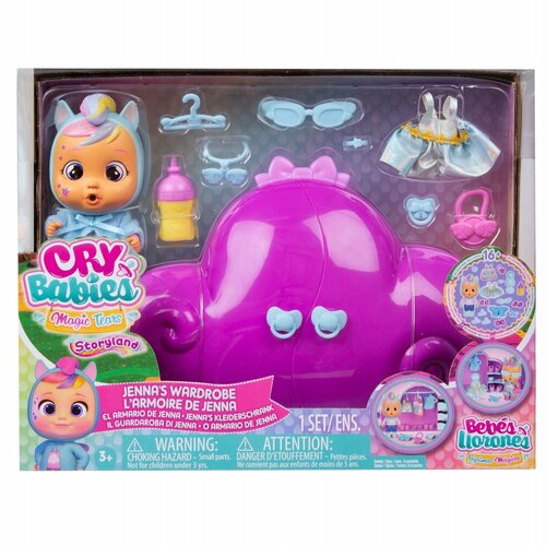 Игровой набор с куклой Игровой набор Cry Babies Плачущий младенец и Гардероб Дженны