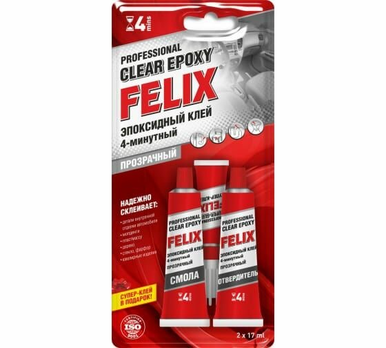 Эпоксидный клей профессиональный FELIX (прозрачный)